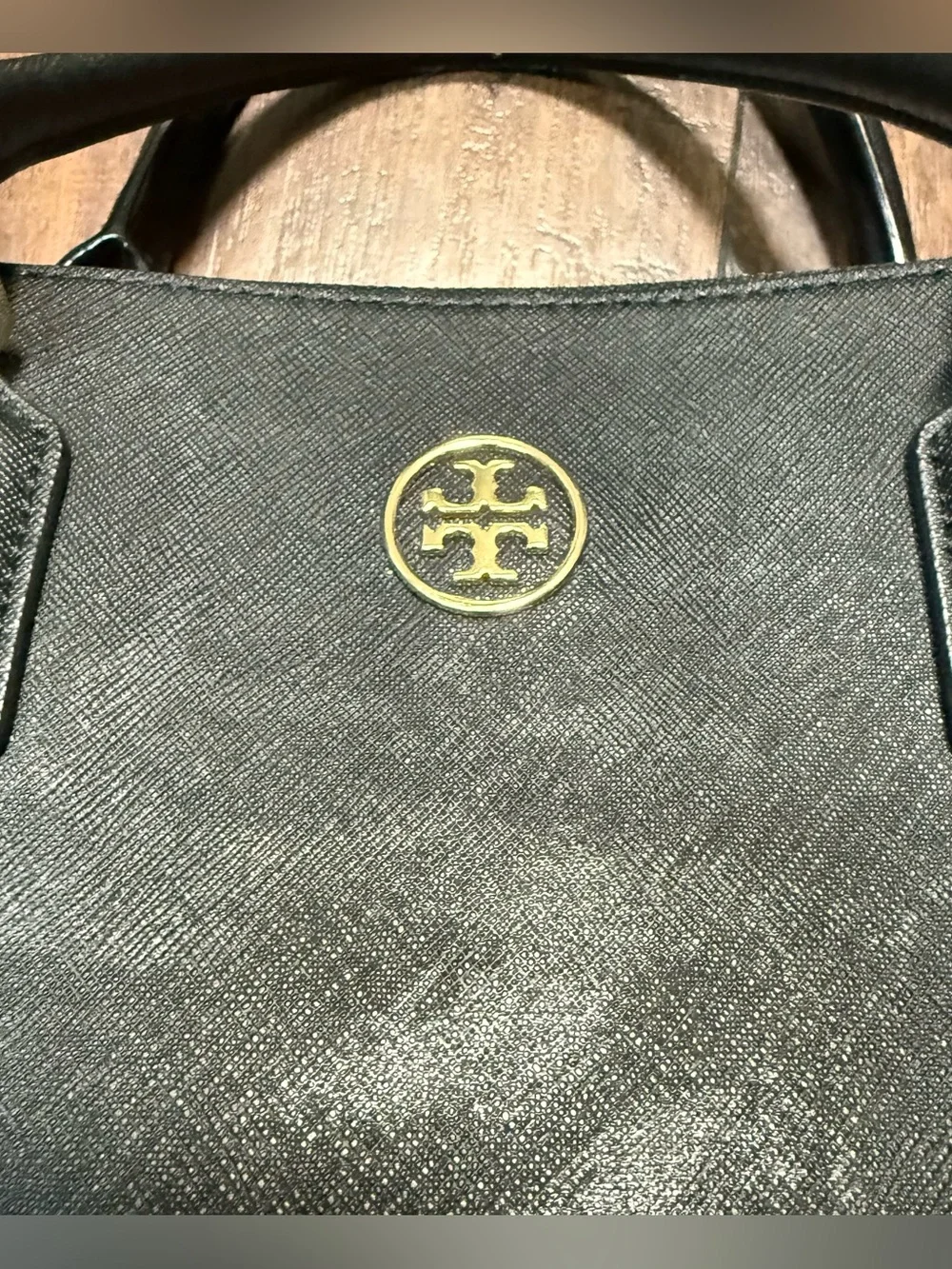 Tory Burch Black Robinson East/West Double Zip Tote